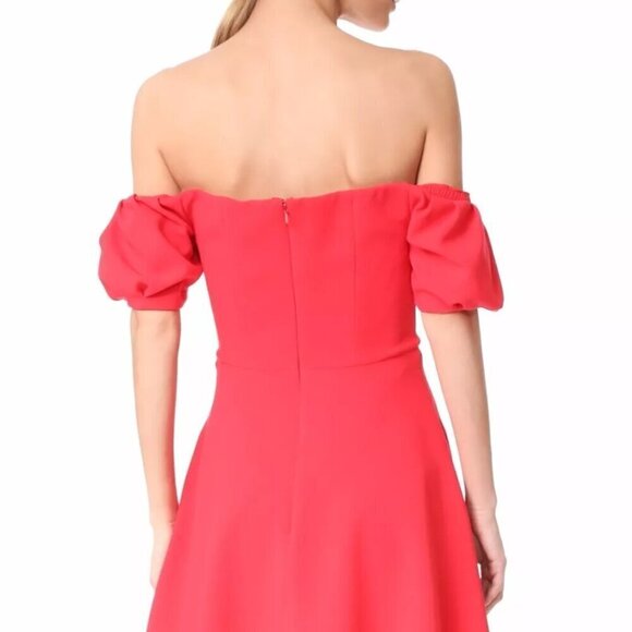 Black Halo Arden Mini Off-Shoulder Dress Chic Red - Picture 4 of 5